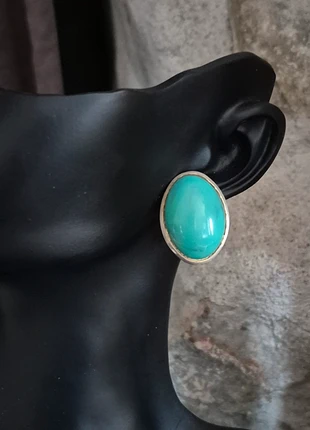 Paire de boucles d'oreilles à clips vintage ovale bleu turquoise, marque: Vintage Love, état: Bon état, 3,99 €, 4,89 € Protection acheteurs (Pro) incluse