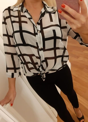 Camicia blusa camicetta, top blazer donna bottoni oro scacchi, marke: camicia a Scacchi, zustand: Sehr gut, größe: M / 38 / 10, 8,99 €, 10,14 € inklusive Vinted-Käuferschutz