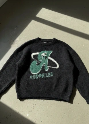 Pull noir à motif vert – style streetwear rétro, estado: Muy bueno, tamaño: M, 69,90 €, 74,10 € Protección al comprador incluida