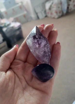 Amythst tumble and amythyst raw point, brand: Real, condition: Very good, £4.00, £4.90 includes Buyer Protection