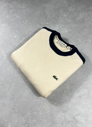 Pull sweat Lacoste coton col rond crewneck crème  - taille S, marque: Lacoste, état: Très bon état, taille: S, 39,00 €, 41,65 € Protection acheteurs incluse
