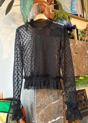 Mesh polka dot shirt, marque: Zara, état: Très bon état, taille: S / 36 / 8, 12,00 €, 13,30 € Protection acheteurs incluse