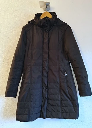 abrigo Parka acolchada Satinette negro capucha mujer, marca: Satinette, estado: Muy bueno, tamaño: M / 38 / 10, 6,00 €, 7,00 € Protección al comprador incluida