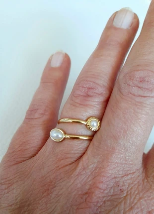 Bague acier et perle d'eau douce, brand: Eclat, condition: New without tags, size: Adjustable, €12.00, €13.30 includes Buyer Protection
