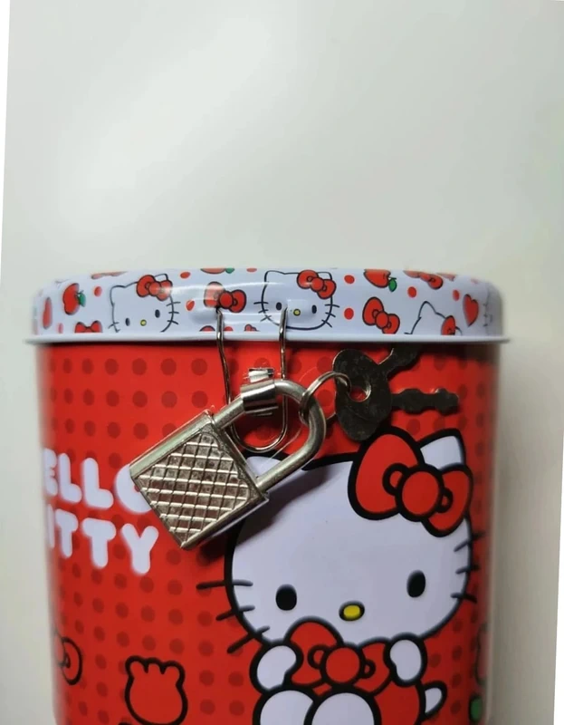Tirelire métallique HelloKitty avec cadenas et 2 clefs - photo numéro 2