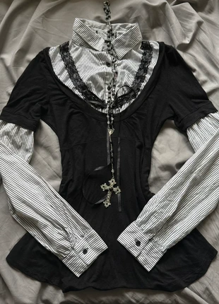 dark coquette babydoll long sleeve top size S~M, marca: COQUETTE, estado: Muy bueno, tamaño: M / 38 / 10, 39,99 €, 42,69 € Protección al comprador incluida