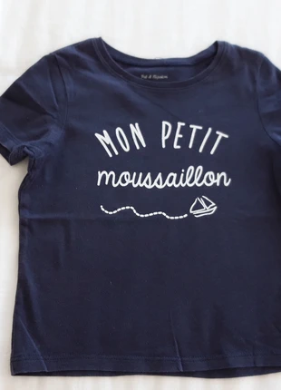 T shirt mon petit mouissaillon bleu marine 36 mois, brand: Pat et Ripaton, condition: Very good, size: 3 years / 98 cm, €2.00, €2.80 includes Buyer Protection