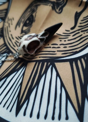 Collier crâne de corbeau et chaîne acier inoxydable, condition: Very good, €9.00, €10.15 includes Buyer Protection Pro