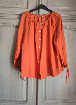 Blouse neuve orange taille 42 en lin, brand: Boutique Parisienne, condizioni: Nuovo senza cartellino, taglia: XL / IT 46 / EU 42, €20.00, €21.70 include la Protezione acquisti