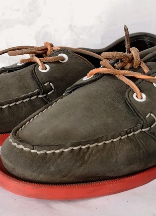 boat shoes mocassins suede daim nauticos chaussures bateau bootschoenen mocassini pelle scamosciata, marca: Sebago docksides green-grey daim suede - red soles, estado: Muy bueno, tamaño: 40, 50,00 €, 53,20 € Protección al comprador incluida