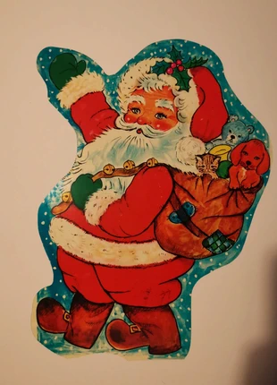 Bellissima vetrofania 30 cm Babbo Natale vintage anni 80, brand: Vintage Love, condizioni: Buone, €10.00, €11.20 include la Protezione acquisti