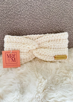 Fall winter hoofdband wit ecru, merk: Handgemaakt, staat: Nieuw met prijskaartje, maat: Universele maat, € 4,99, € 5,94 inclusief Kopersbescherming
