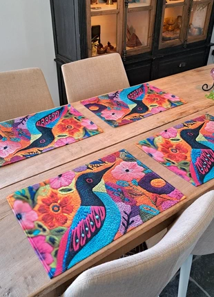 Set de 4 sets de table, coloré, couleurs vives, hippie bohème, condizioni: Nuovo senza cartellino, €10.00, €11.20 include la Protezione acquisti Pro