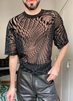 Camiseta Mugler x H&M Negra - Talla: S, marca: Mugler, estado: Novo com etiquetas, tamanho: S, €95.00, €100.45 inclui Proteção do Comprador