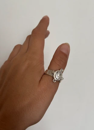 Handmade Sterling Silver Ring with Quartz & Moissanites – Unique Design, marque: Made In Italy, état: Neuf avec étiquette, taille: 15,3 mm, 90,00 €, 95,20 € Protection acheteurs incluse