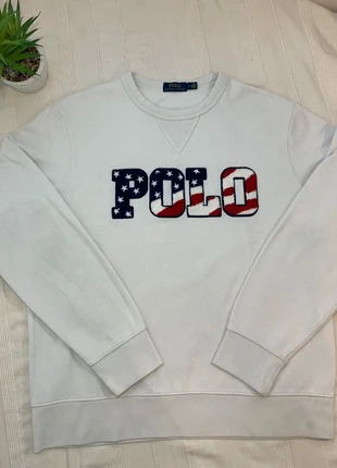 Pull / sweat crounek Ralph Lauren blanc taille L, merk: Ralph Lauren, staat: Heel goed, maat: M, € 22,99, € 24,84 inclusief Kopersbescherming