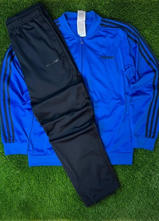 Adidas Vintage Tracksuit Blue Black Stripes Retro 90s 2000s Old School Full Zip Jacket Pants, marque: adidas, état: Très bon état, taille: M, 39,95 €, 42,65 € Protection acheteurs incluse
