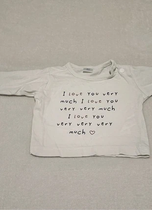 T-Shirt ‘I love you very much’, marca: Zeeman, estado: Muito bom, tamanho: Até 1 mês / 50 cm, €1.00, €1.75 inclui Proteção do Comprador