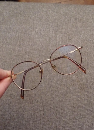 Monture/ Lunette de Vue Ronde en Métal Doré et Marron- Maje, marque: Maje, état: Très bon état, 50,00 €, 53,20 € Protection acheteurs incluse