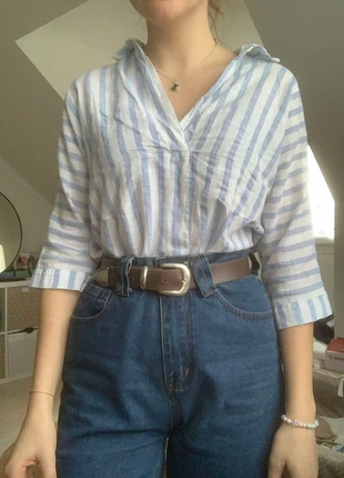 Top chemise rayée bleu et blanche, brand: Amisu, condition: Good, size: XS / 34 / 6, €3.00, €3.85 includes Buyer Protection