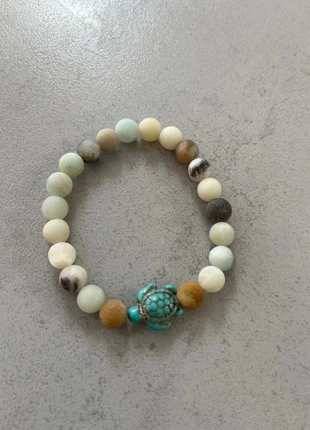 Bracelet pierres de lunes et mixtes tortue turquoise, staat: Heel goed, € 3,00, € 3,85 inclusief Kopersbescherming