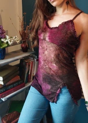 Top mesh y2k bordeaux à paillettes, merk: COQUETTE, staat: Heel goed, maat: S / 36 / 8, € 24,00, € 25,90 inclusief Kopersbescherming