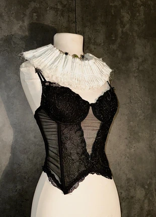 Cyber tekno Black corset - Cybetronik style punk rock style, merk: Lormar, staat: Heel goed, € 25,00, € 26,95 inclusief Kopersbescherming