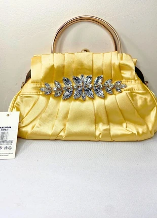 Jessica - Pochette satinée avec strass - Dorée, brand: Jessica, condition: New with tags, €13.50, €14.88 includes Buyer Protection Pro