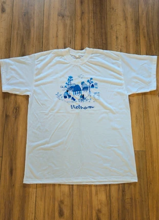 T-shirt vintage brodé Vietnam blanc taille xxl, brand: Vintage, condition: Very good, size: XXL, €10.00, €11.20 includes Buyer Protection
