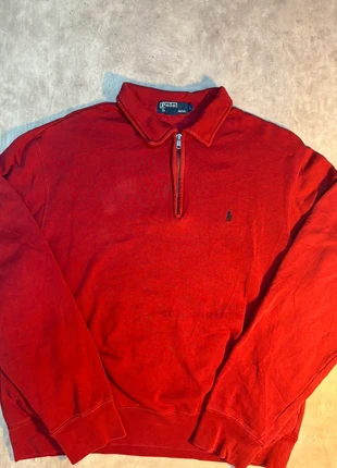 Veste polaire / quarter zip polaire / zip 1/4 Ralph Lauren rouge logo bleu taille L - 180cm, brand: Ralph Lauren, condition: Very good, size: L, €55.00, €58.45 includes Buyer Protection Pro