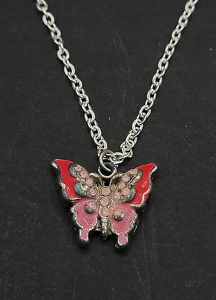 Pink Butterfly Necklace, staat: Goed, € 6,00, € 7,00 inclusief Kopersbescherming Pro