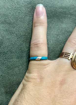 Bague en argent et laque bleue, marca: Argent, estado: Muito bom, tamanho: 17,7 mm Ø / 16, €22.95, €24.80 inclui Proteção do Comprador Pro