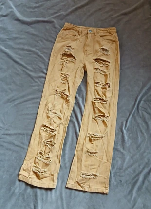 Jeans donna a gamba ampia con strappi color senape, marque: Shein, état: Très bon état, taille: S / 36 / 8, 4,00 €, 4,90 € Protection acheteurs incluse