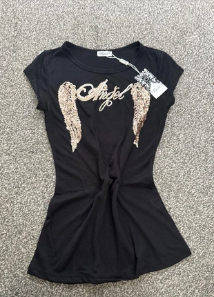 Y2K 00s deadstock grunge emo style angel wings top size 10, brand: Voyelles, condition: New with tags, size: M / 10, £30.00, £32.20 includes Buyer Protection