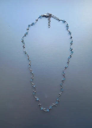 Delicate necklace with blue beads, condition: Very good, £1.50, £2.28 includes Buyer Protection