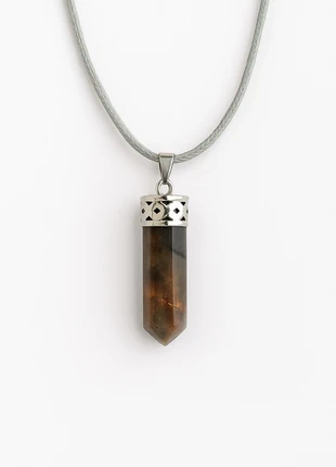 Natural Stone Point Pendant Necklace with Silver-Tone Cap – Boho Crystal Healing Jewelry, brand: Source Unknown, condition: New without tags, €3.50, €4.38 includes Buyer Protection