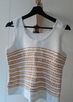 Débardeur en crochet, merk: Fait Main, staat: Nieuw zonder prijskaartje, maat: S / 36 / 8, € 5,00, € 5,95 inclusief Kopersbescherming