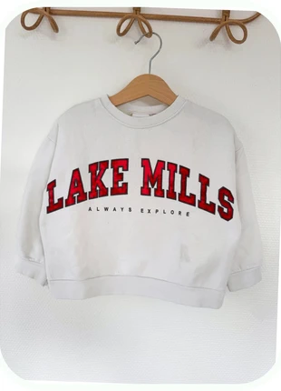 Sweat-shirt blanc Zara Lake Mills Taille 5 ans, état: Bon état, taille: 5 ans / 110 cm, 4,00 €, 4,90 € Protection acheteurs incluse