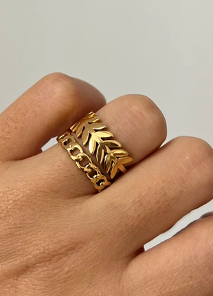 Adjustable leafs ring stainless steel, état: Neuf sans étiquette, taille: Ajustable, 7,00 €, 8,05 € Protection acheteurs incluse