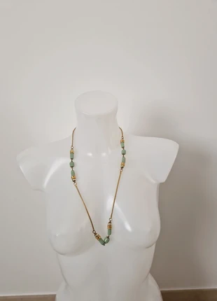 Collier doré avec perles vert d'eau, marca: sans marque, estado: Muy bueno, 15,00 €, 16,45 € Protección al comprador incluida