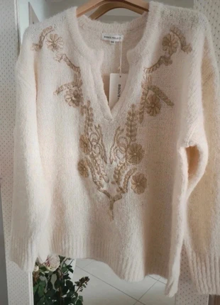 Maglione avorio con ricamo oro taglia s/m Bisou's Project, marque: Bisou's Project, état: Neuf avec étiquette, taille: M / 38 / 10, 33,00 €, 35,35 € Protection acheteurs incluse