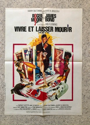 Affiche originale de cinéma Vivre et laisser mourir 60x80, marca: James Bond, estado: Muito bom, €75.00, €79.45 inclui Proteção do Comprador Pro