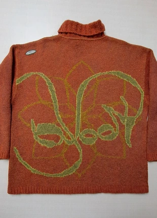 Pull hiver col montant Oxbow Skolpen 02 édition 1998 orange rouille vert logo brodé taille L laine, merk: Oxbow, staat: Goed, maat: L, € 90,00, € 95,20 inclusief Kopersbescherming