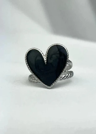 Bague Cœur Noir Acier Inoxydable Ajustable Style Y2K, brand: CHROME, condizioni: Ottime, taglia: Regolabile, €3.50, €4.38 include la Protezione acquisti Pro