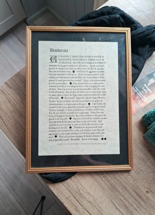 Framed Desiderata print, brand: ST, condition: Very good, £9.00, £10.15 includes Buyer Protection