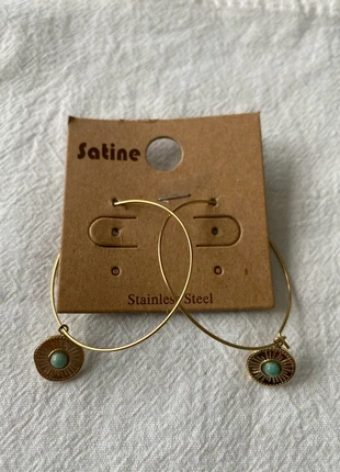 1 paire de boucles d oreilles fantaisie, brand: Satine, condizioni: Nuovo con cartellino, €5.00, €5.95 include la Protezione acquisti