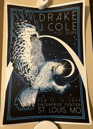 Drake J Cole Tour Poster 2024, brand: Drake, condition: Good, £6.00, £7.00 includes Buyer Protection
