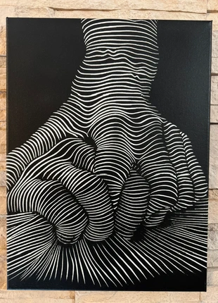 Tableau Connexion Humaine illusion optique mains entrelacées – toile 30x40 cm, brand: Illusion, condition: New without tags, €20.00, €21.70 includes Buyer Protection Pro