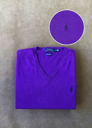 Pull homme Ralph Lauren – Coton Pima – Col V – Taille L – Violet- logo brodé, marca: Ralph Lauren, estado: Muito bom, tamanho: L, €35.00, €37.45 inclui Proteção do Comprador