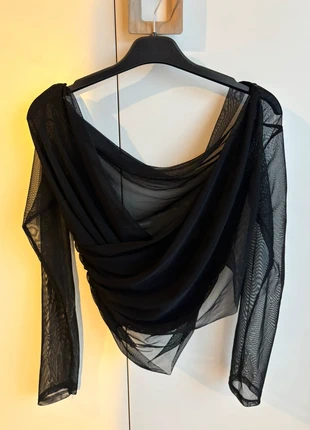 Top nero velato, merk: Anonyme, staat: Nieuw zonder prijskaartje, maat: Universele maat, € 5,00, € 5,95 inclusief Kopersbescherming